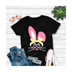 Bunny Svg, Easter Svg,Bunny Cut Files,Cute Bunny Face Svg,Girl Bunnies with Bow Clipart,Baby,Kids svg, Rabbits Easter Sv