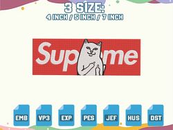 BRAND CAT SUPREME SWEATSHIRT EMBROIDERED – HOODIE EMBROIDERED, Digital Download, Embroidery Design For Shirt Craft