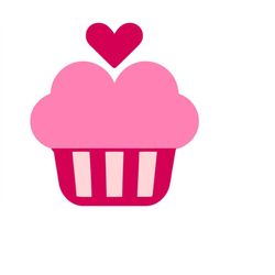 Cupcake Valentines Day Svg Image Instant Download Files For Cricut Printable Clipart Commercial Use Image