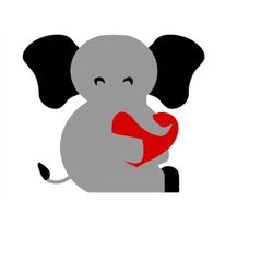 Valentine Elephant Dxf File, Valentine Elephant Cut File, Valentine Elephant Png Digital File, Valentine Elephant Svg Fi