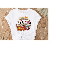 Mickey and Minnie Happy Thanksgiving Shirt, Mickey and Minnie Mouse Shirt, Thanksgiving Disney Shirt, Couples Shirt, Tha