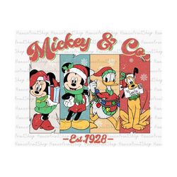 Retro Christmas Mouse And Friend PNG, Merry Christmas Png, Christmas Friends Png, Christmas Squad Png, Xmas Holiday Png,