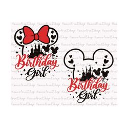Bundle Birthday Girl Svg, Mouse Birthday Svg, Birthday Trip Svg, Mouse Ears Svg, Baby Girl Svg, Magical Castle Birthday