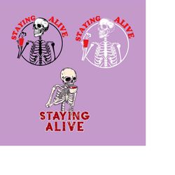 Staying Alive Png, Nightmare Before Coffee Skeleton Halloween Png, Halloween Png, Skull Halloween Png, Skeleton Png