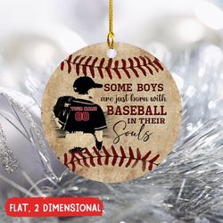Baseball Boys 2D Chrsitmas Ornament, Baseball Ornament