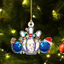 Bowling Christmas Ornament for Bowling Lovers, Xmas Bowling Ornament
