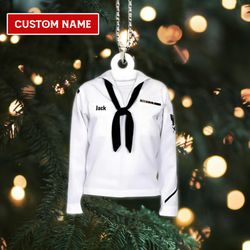 Custom Sailor Navy Uniform Ornament, Personalized Name Sailor Uniform Ornament