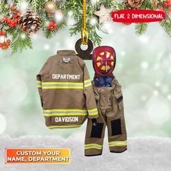 Firefighter Bunker Gear Dryer 2D Christmas Ornament, Firefighter Uniform Ornament