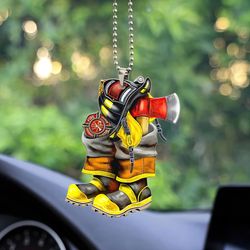 Firefighter Car Ornament, Personalized Firefighter Armor