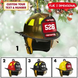 Firefighter Helmet 2D Christmas Ornament, Fireman Ornament