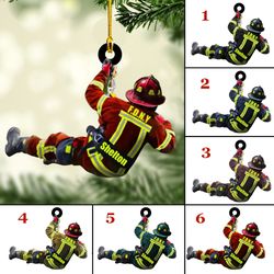 Firefighter On Duty, Personalized Fireman Acrylic Ornament