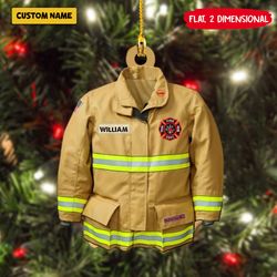 Firefighter Uniform Christmas Ornament for Firefighter, Firefighter Ornament Custom Name