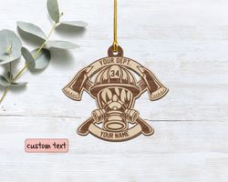 Firefighter Wooden Ornament, Personalized Firefighter  Christmas Ornament