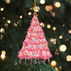 Flamingo Christmas Tree Ornament, Cute Flamingo Ornament For Flamingo Lovers