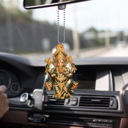 Ganesha Hinduism Flat Car Ornament, Hindu Ornament