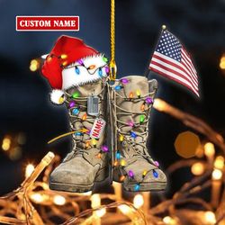 Military Boots Veteran Ornament, Combat Boots Christmas Ornament