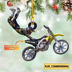Motocross 2D Christmas Onrament, Gift For Motocross Riders