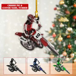 Motocross Dirt Bike Ornament, Racing Bike Christmas Ornament