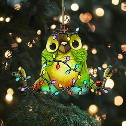 Parrot Christmas Light Hanging Ornament, Funny Parrot Ornament