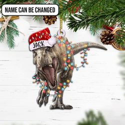 Personalized Dinosaur Christmas Ornament, Dinosaur Ornament