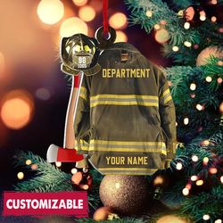 Personalized Firefighter Armor Ornament, Proud Firefighter Ornament
