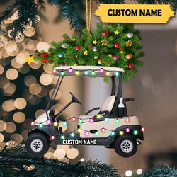 Personalized Golf Cart Ornament, Golf Cart Christmas Ornament