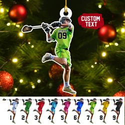 Personalized Lacrosse Players Christmas Ornament, Lacrosse Players Ornament