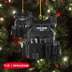 Personalized Police 2D Christmas Ornament, Bulletproof Custom Ornament