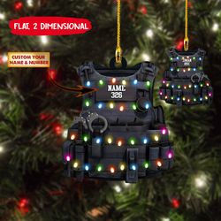 Personalized Police 2D Christmas Ornament, Police Christmas Gift
