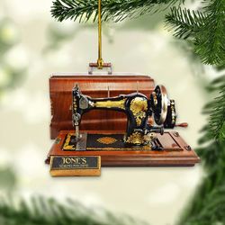 Personalized Sewing Machine Flat Ornament, Sewing Machine Christmas Ornament