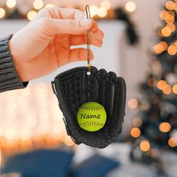 Personalized Softball Glove Ornament, Softball Glove Ornament
