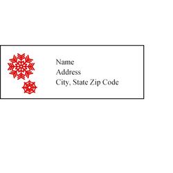 Return Address Label Printable Template Customizable Editable PDF Download Red Snowflakes Holiday, Make All At Once or I