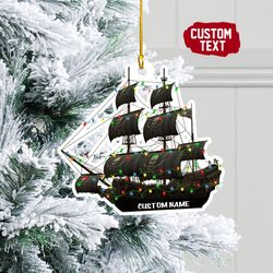 Pirate Ship 2D Christmas Ornament, Pirate Lover Gift