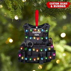 Police Bulletproof Vest Personalized Ornament, Christmas Gift For Police