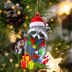 Raccoon Christmas Shape Ornament, Cute Raccoon Ornament