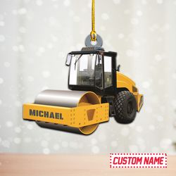 Road Roller 2D Acrylic Ornament, Roller Truck Christmas Ornament