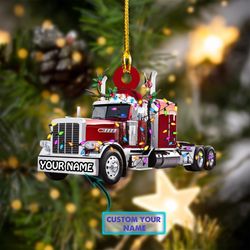 Trucker Truck Christmas Ornament, Trucker Ornament