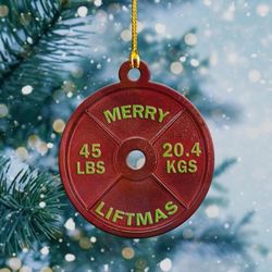 Weightlifting Ornament, Merry Liftmas Christmas Ornament