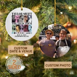Custom Eras Tour 2023 Photo Ceramic Ornament,Personalized Taylor Swiftie Christmas Ornament