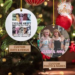Custom Photo For Taylor Eras Tour Christmas Ornament, Personalized The Eras Tour Ornament,2023 Swift