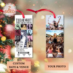 Personalized Eras Tour Commemorative Ticket Ornament, Swiftie Fan Gifts 2023, Christmas Ticket Ornam