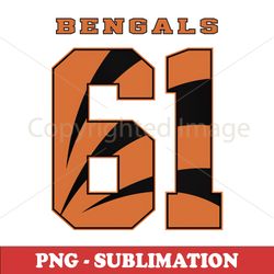 Bengals Sublimation PNG - Player Number 61 - High Quality Digital Download