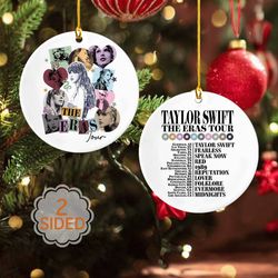 The Eras Tour Ornament, Swiftie Fan Gifts 2023, Christmas Ceramic Ornament, Tour Midnights Ornament,