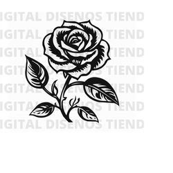Rose SVG, Rose Silhouette SVG, Rose Design SVG, Digital Rose Image