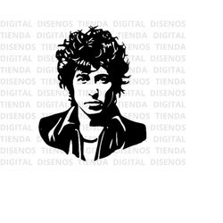 Bob Dylan SVG, Bob DylanSilhouette SVG Design, Bob Dylan Design, Bob Dylan black and white, b&w, Bob Dylan Sticker