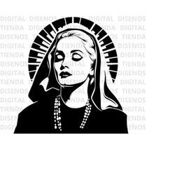 Madonna SVG, Madonna Silhouette SVG Design, Madonna Design, Madonna png, Madonna Portrait, Madonna Sticker, Madonna digi