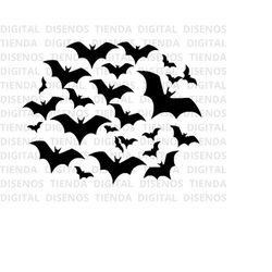 Halloween Bats SVG, Bats PNG, Bats JPEG, Bats Silhouette, Halloween Silhouettes, Halloween Bats Sticker, Halloween Wall