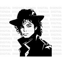 Michael Jackson SVG, Michael Jackson Silhouette, Michael Jackson Design, Michael Jackson black and white, b&w, Michael J