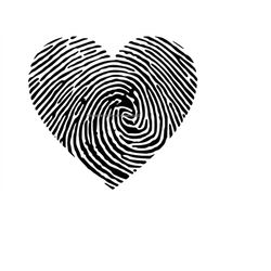 Heart Fingerprint Cutting File, Heart Svg Files, Heart, Dxf Cut File, Finger Print Silhouette Cut File, Svg Design, Hear