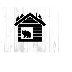 bear in a cabin clipart image, bear face clip art, bear silhouette, wild animal clip art, black bear clip art